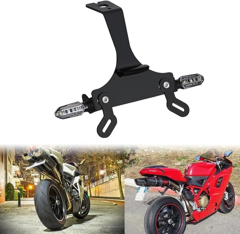 janice Rear Short Tail Tidy Fender Eliminator LED Turn Signal Compatible with 1098 848 1198/848 2008 2009 2010/848 EVO 2011 2012 2013/1098 2007 2008/1198 2009 2010 2011 (Clear) - Image 1